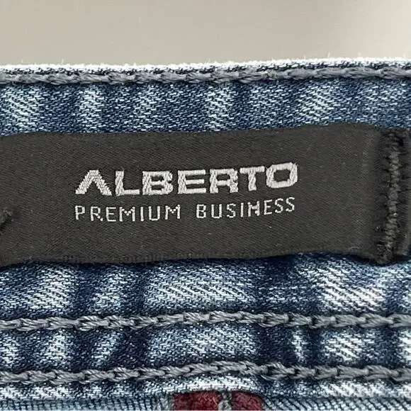 ALBERTO Luxury Pipe Regular Fit Coolmax Lightweight Jeans Size 32 Preppy Casual - Picture 8 of 15